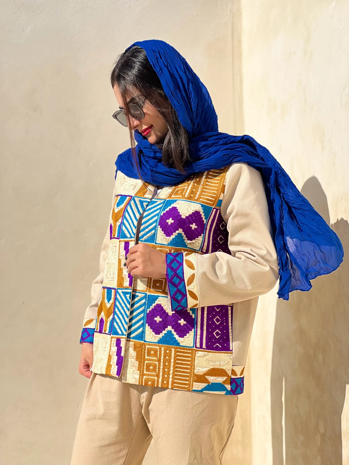 کت کتان سوزندوزی - Image 2